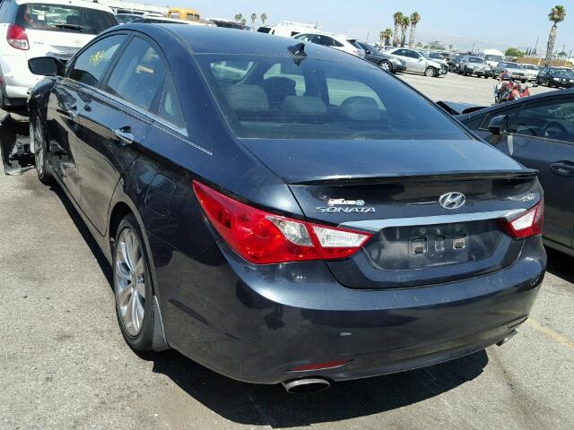 5NPEC4ABXCH421817 - 2012 HYUNDAI SONATA BLUE photo 3