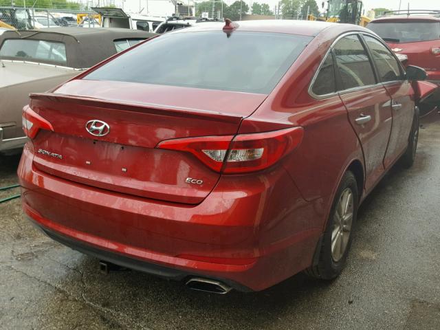 5NPE24AA4FH139123 - 2015 HYUNDAI SONATA ECO RED photo 4