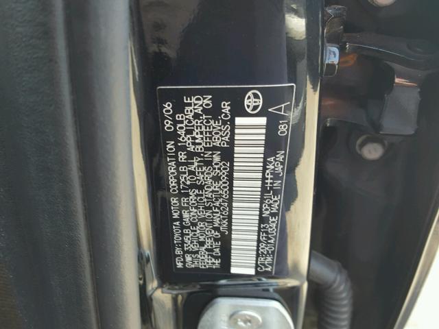 JTKKT624765009902 - 2006 TOYOTA SCION XA შავი ფოტო 10