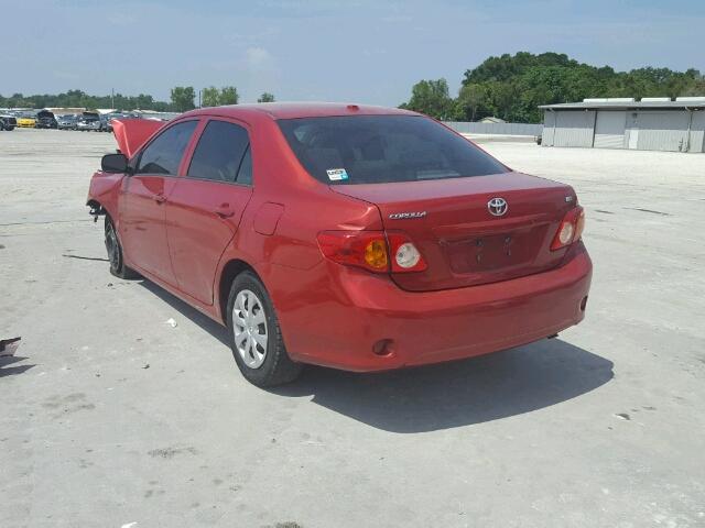 1NXBU40E29Z090673 - 2009 TOYOTA COROLLA BA RED photo 3