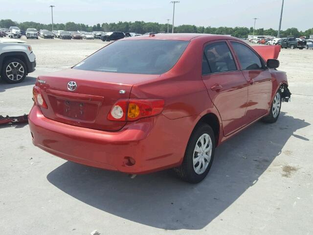 1NXBU40E29Z090673 - 2009 TOYOTA COROLLA BA RED photo 4