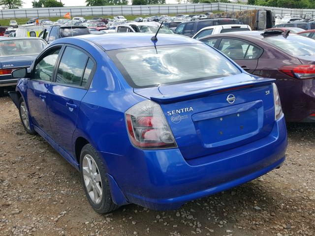 3N1AB6AP8CL644689 - 2012 NISSAN SENTRA 2.0 BLUE photo 3