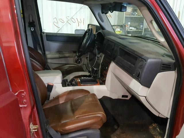 1J8HH58256C230941 - 2006 JEEP COMMANDER MAROON photo 5