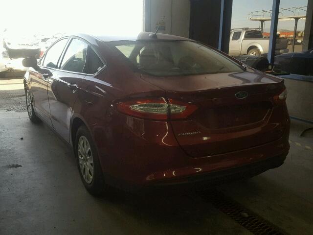 3FA6P0G74DR328431 - 2013 FORD FUSION S RED photo 3
