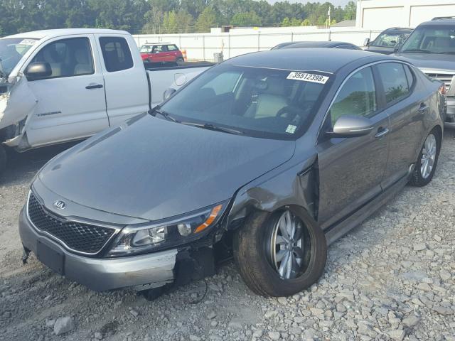 5XXGN4A74EG349011 - 2014 KIA OPTIMA EX GRAY photo 2