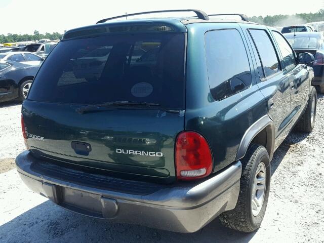 1B4HR38N32F126909 - 2002 DODGE DURANGO SP GREEN photo 4