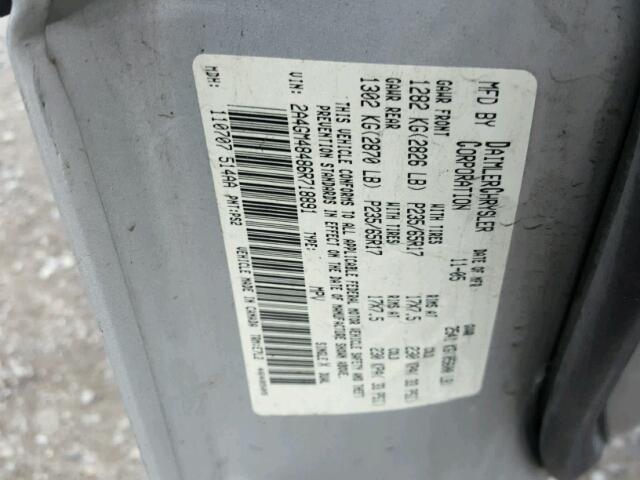 2A4GM48486R718891 - 2006 CHRYSLER PACIFICA SILVER photo 10