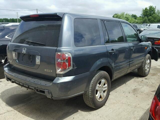 5FNYF18136B014327 - 2006 HONDA PILOT LX BLUE photo 4