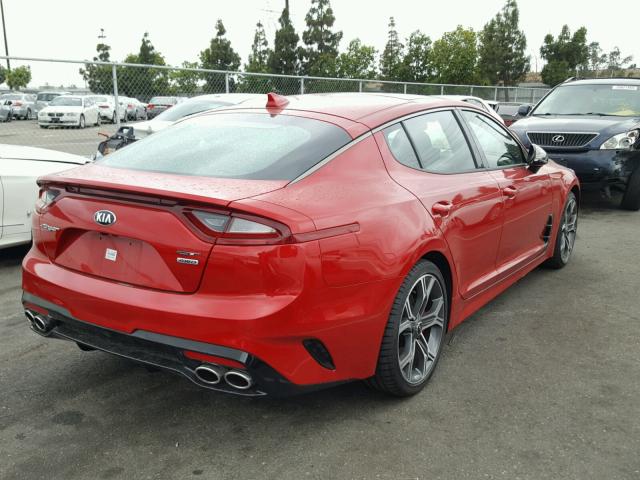 KNAE55LC1J6009201 - 2018 KIA STINGER GT RED photo 4