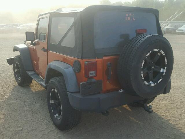 1J4AA2D19BL620132 - 2011 JEEP WRANGLER S ORANGE photo 3