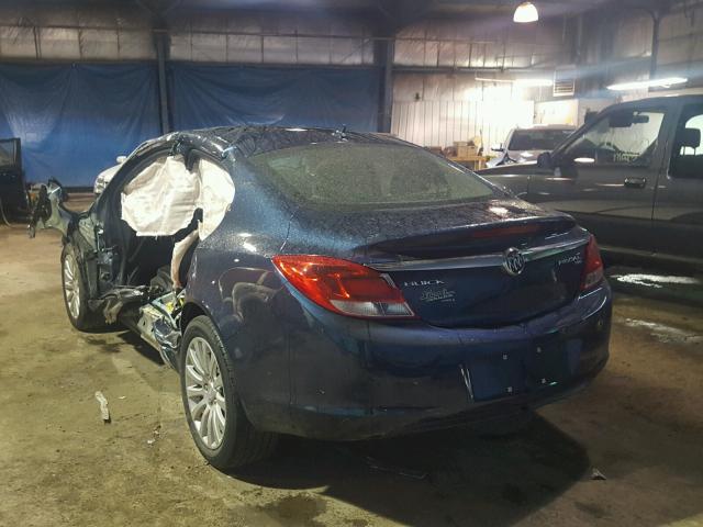 W04GN5ECXB1077708 - 2011 BUICK REGAL CXL BLUE photo 3