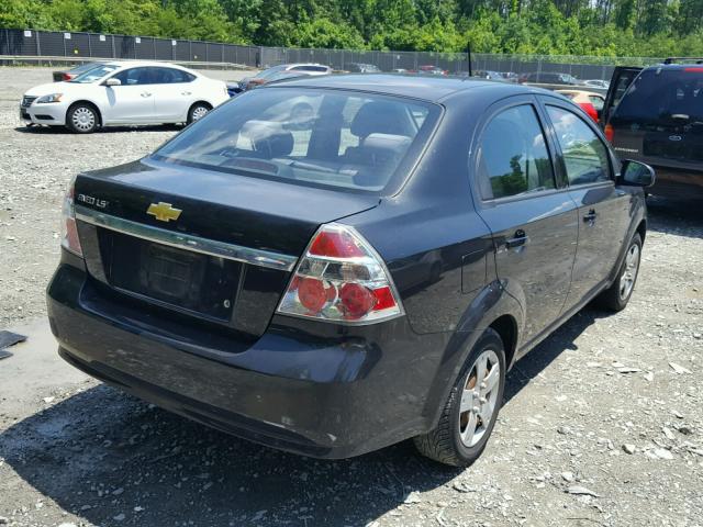KL1TD56EX9B322882 - 2009 CHEVROLET AVEO LS BLACK photo 4