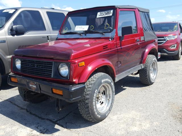 JS4JC51CXG4127453 - 1986 SUZUKI SAMURAI MAROON photo 2