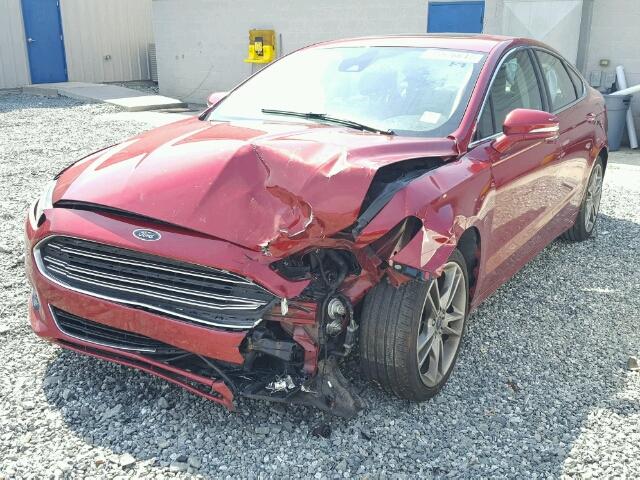 3FA6P0K90DR197748 - 2013 FORD FUSION TIT RED photo 2