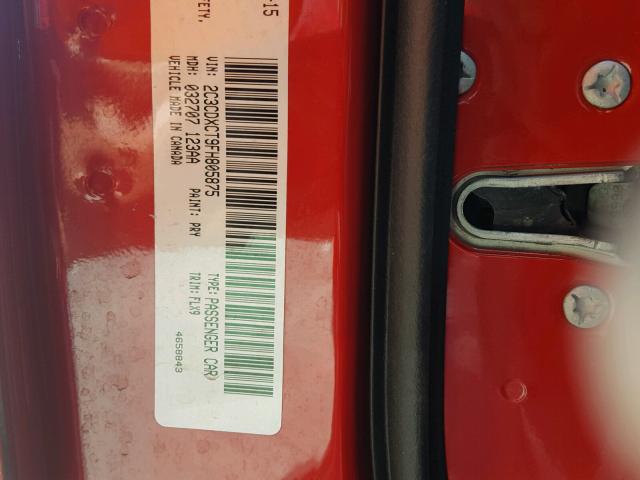 2C3CDXCT9FH805875 - 2015 DODGE CHARGER R/ RED photo 10