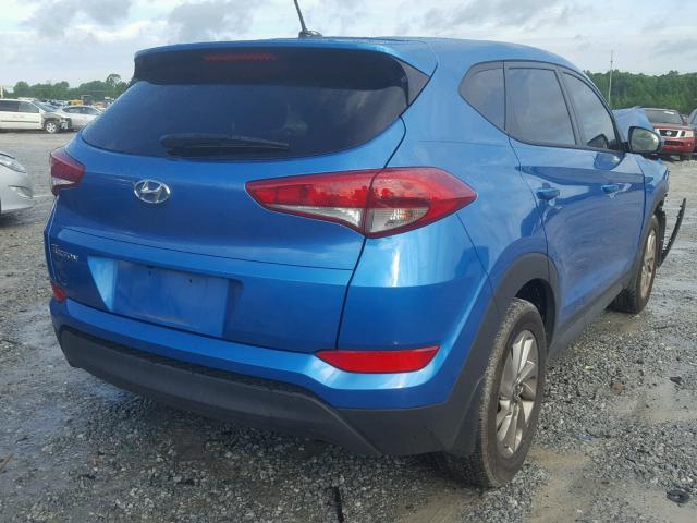 KM8J23A41HU413028 - 2017 HYUNDAI TUCSON SE BLUE photo 4