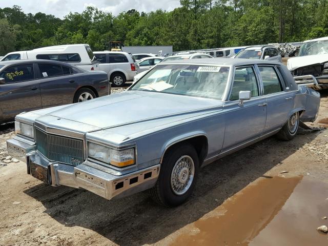 1G6DW54E0MR722849 - 1991 CADILLAC BROUGHAM BLUE photo 2