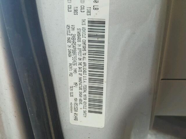 2A8HR54P88R793426 - 2008 CHRYSLER TOWN & COU SILVER photo 10