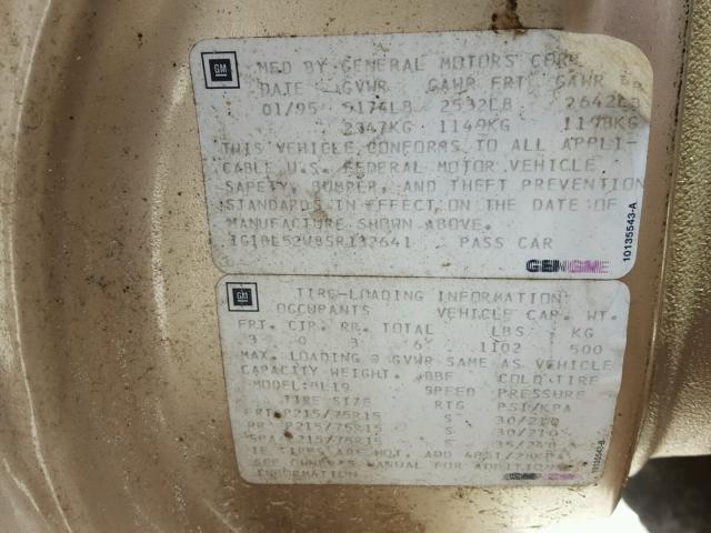 1G1BL52W8SR132641 - 1995 CHEVROLET CAPRICE CL 棕色 照片 10