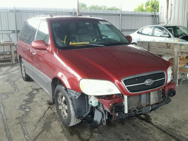 KNDUP131146526969 - 2004 KIA SEDONA EX BURGUNDY photo 1