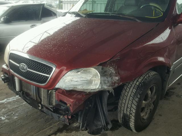 KNDUP131146526969 - 2004 KIA SEDONA EX BURGUNDY photo 9