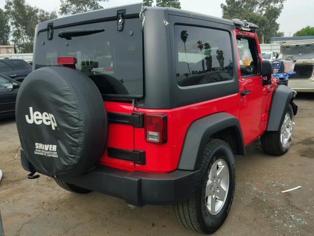 1C4AJWAG0DL558077 - 2013 JEEP WRANGLER S RED photo 4