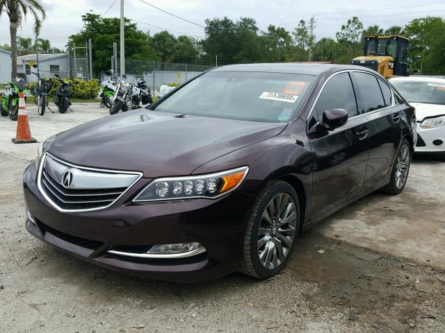 JH4KC1F50HC000209 - 2017 ACURA RLX TECH BURGUNDY photo 2