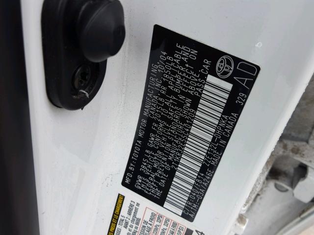 2T1KR32E55C401209 - 2005 TOYOTA MATRIX 白色 照片 10