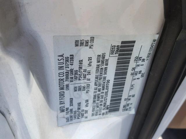 5LMRU27L0XLJ09700 - 1999 LINCOLN NAVIGATOR 白色 照片 10