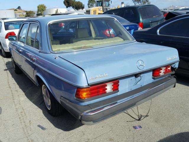 WDB12312310193941 - 1980 MERCEDES-BENZ 240D BLUE photo 3