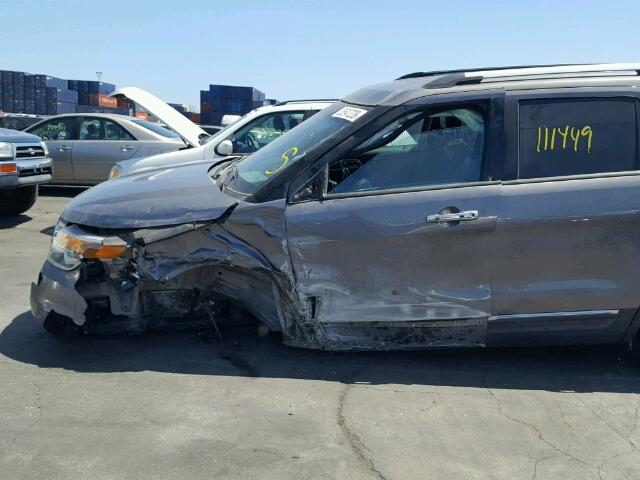 1FM5K7F86DGC06602 - 2013 FORD EXPLORER L GRAY photo 9