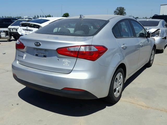 KNAFK4A64F5311809 - 2015 KIA FORTE LX SILVER photo 4