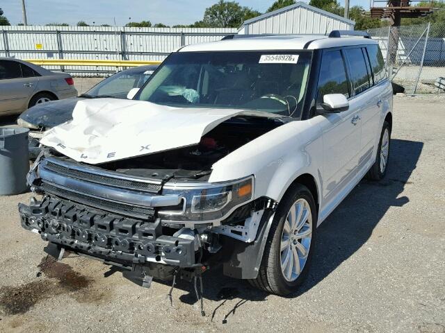 2FMGK5D86FBA22013 - 2015 FORD FLEX LIMIT WHITE photo 2