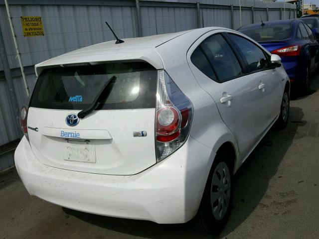 JTDKDTB33D1551514 - 2013 TOYOTA PRIUS C WHITE photo 4