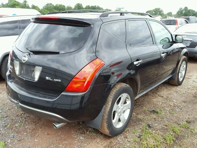 JN8AZ08W14W338954 - 2004 NISSAN MURANO SL/ BLACK photo 4