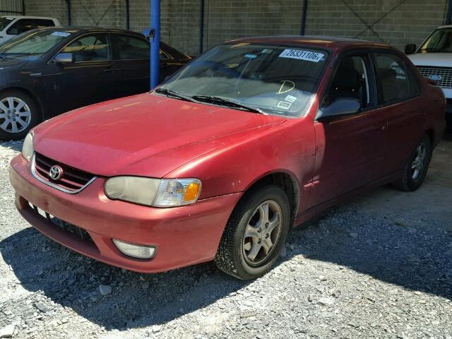 1NXBR12E41Z463830 - 2001 TOYOTA COROLLA CE BURGUNDY photo 2