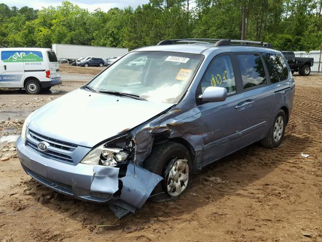 KNDMB233486255417 - 2008 KIA SEDONA EX BLUE photo 2