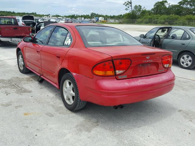 1G3NL52T11C267696 - 2001 OLDSMOBILE ALERO GL RED photo 3