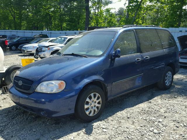 KNDUP132456730885 - 2005 KIA SEDONA EX BLUE photo 2