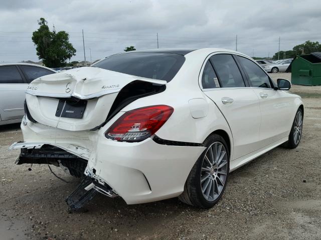 55SWF6GB4FU034602 - 2015 MERCEDES-BENZ C 400 4MAT WHITE photo 4