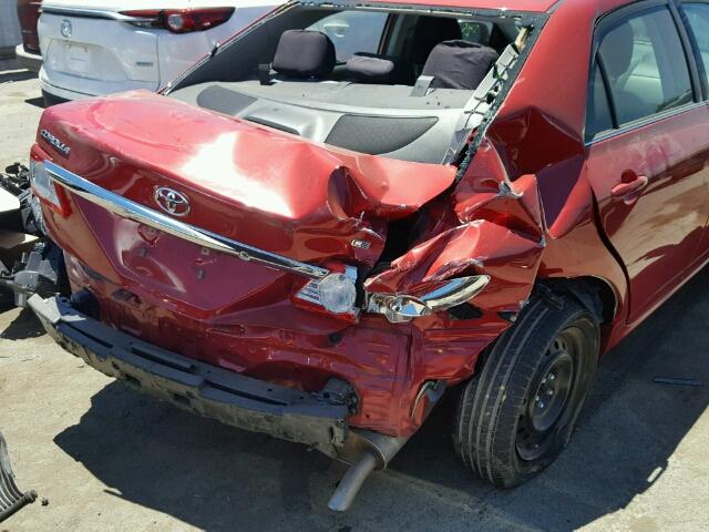 2T1BU4EE4DC094596 - 2013 TOYOTA COROLLA BA RED photo 9