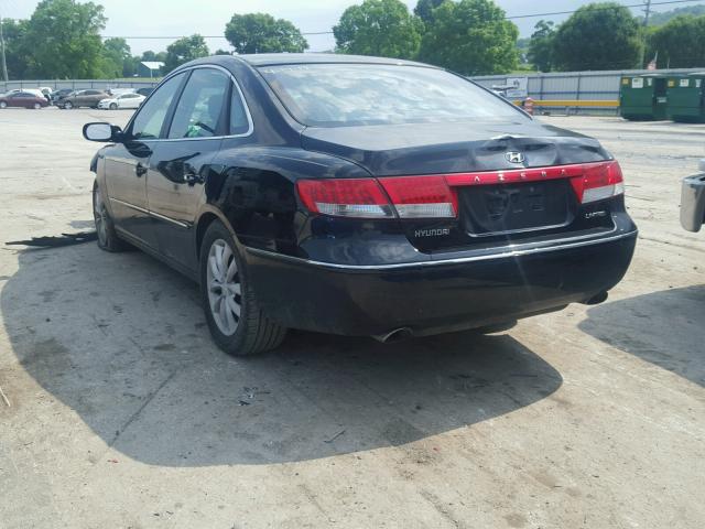 KMHFC46FX7A145096 - 2007 HYUNDAI AZERA SE BLACK photo 3