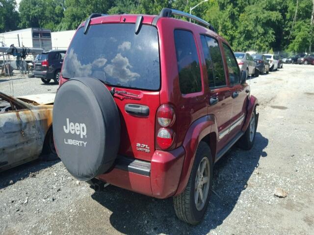 1J4GL58K47W510636 - 2007 JEEP LIBERTY LI RED photo 4