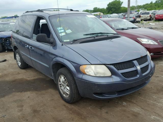 1B4GP45332B569885 - 2002 DODGE CARAVAN SP BLUE photo 1