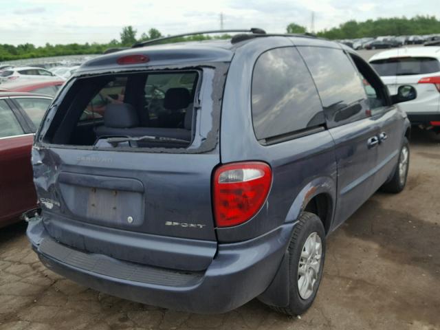 1B4GP45332B569885 - 2002 DODGE CARAVAN SP BLUE photo 4