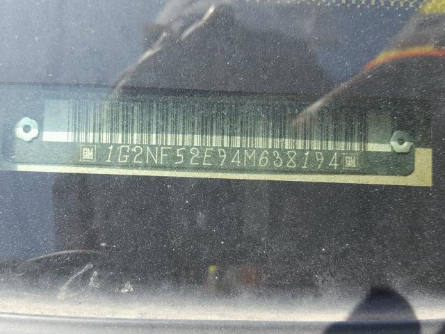 1G2NF52E94M638194 - 2004 PONTIAC GRAND AM S Qızıl foto 10