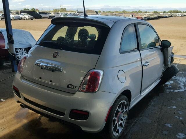 3C3CFFBR4DT697647 - 2013 FIAT 500 SPORT SILVER photo 4