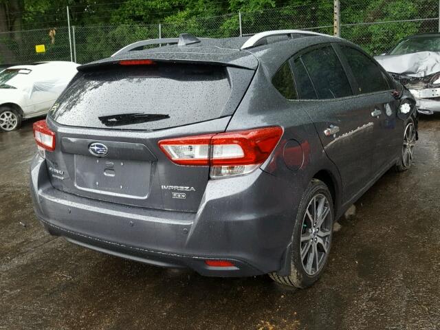 4S3GTAU62J3731149 - 2018 SUBARU IMPREZA LI GRAY photo 4