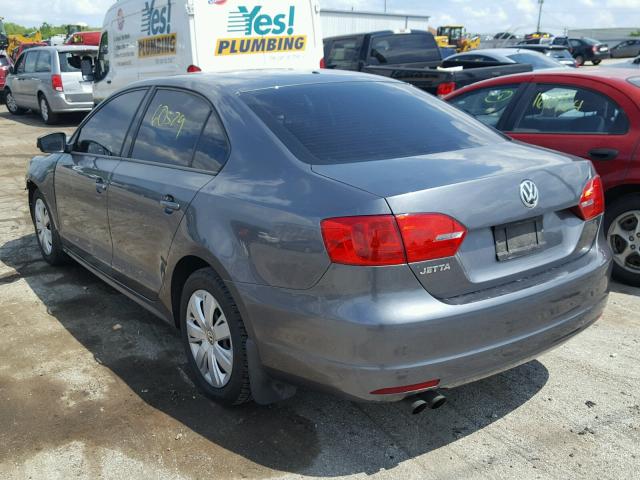 3VW2K7AJ2CM383232 - 2012 VOLKSWAGEN JETTA BASE 灰色 照片 3