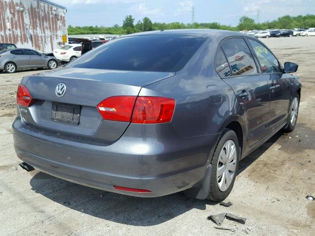 3VW2K7AJ2CM383232 - 2012 VOLKSWAGEN JETTA BASE 灰色 照片 4